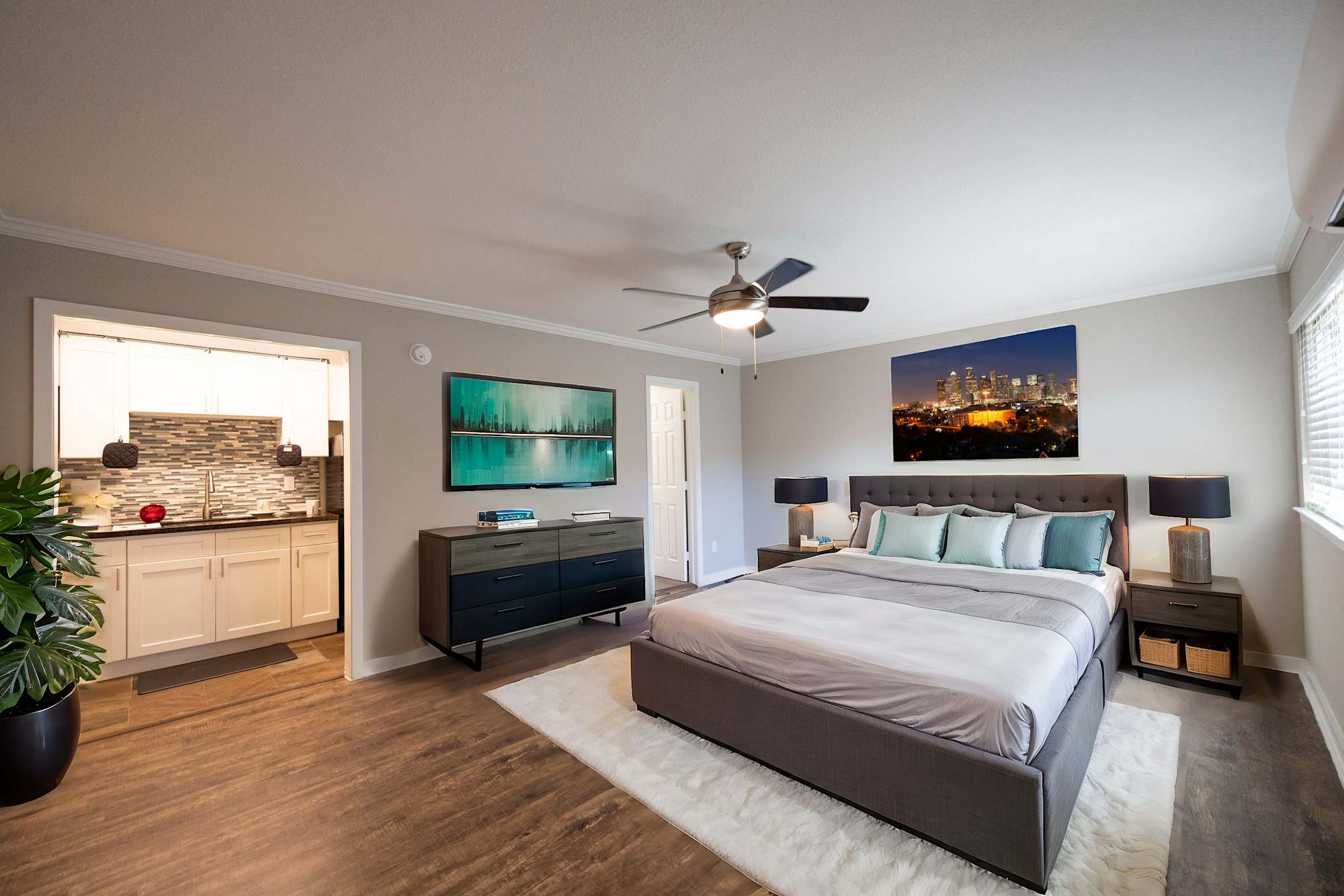 Bedroom staged